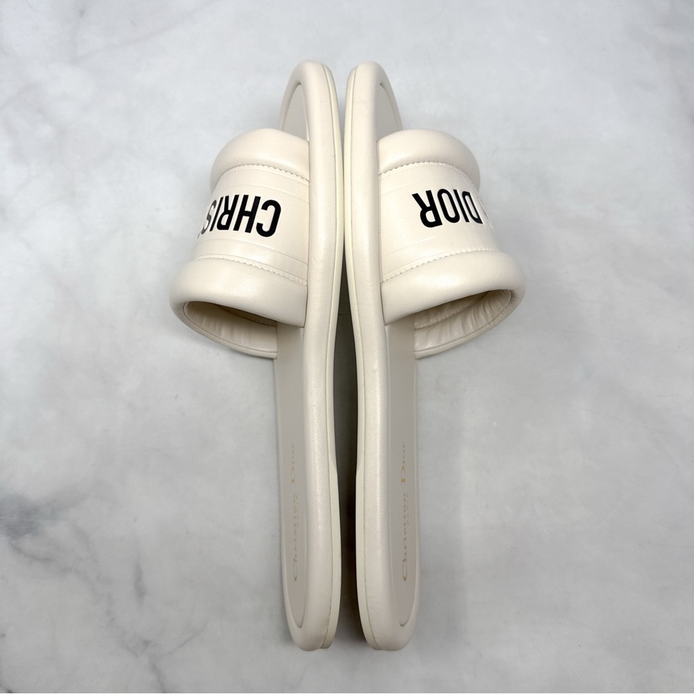 Christian Dior Every-D Logo Lambskin Leather Flat Slide Mule Sandal Shoes 39.5 - Picture 7 of 12